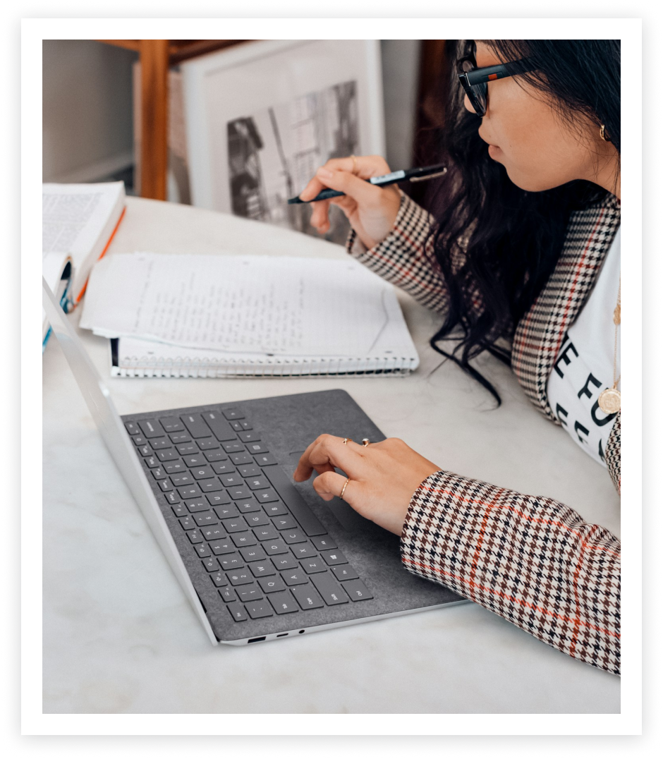 Student studying